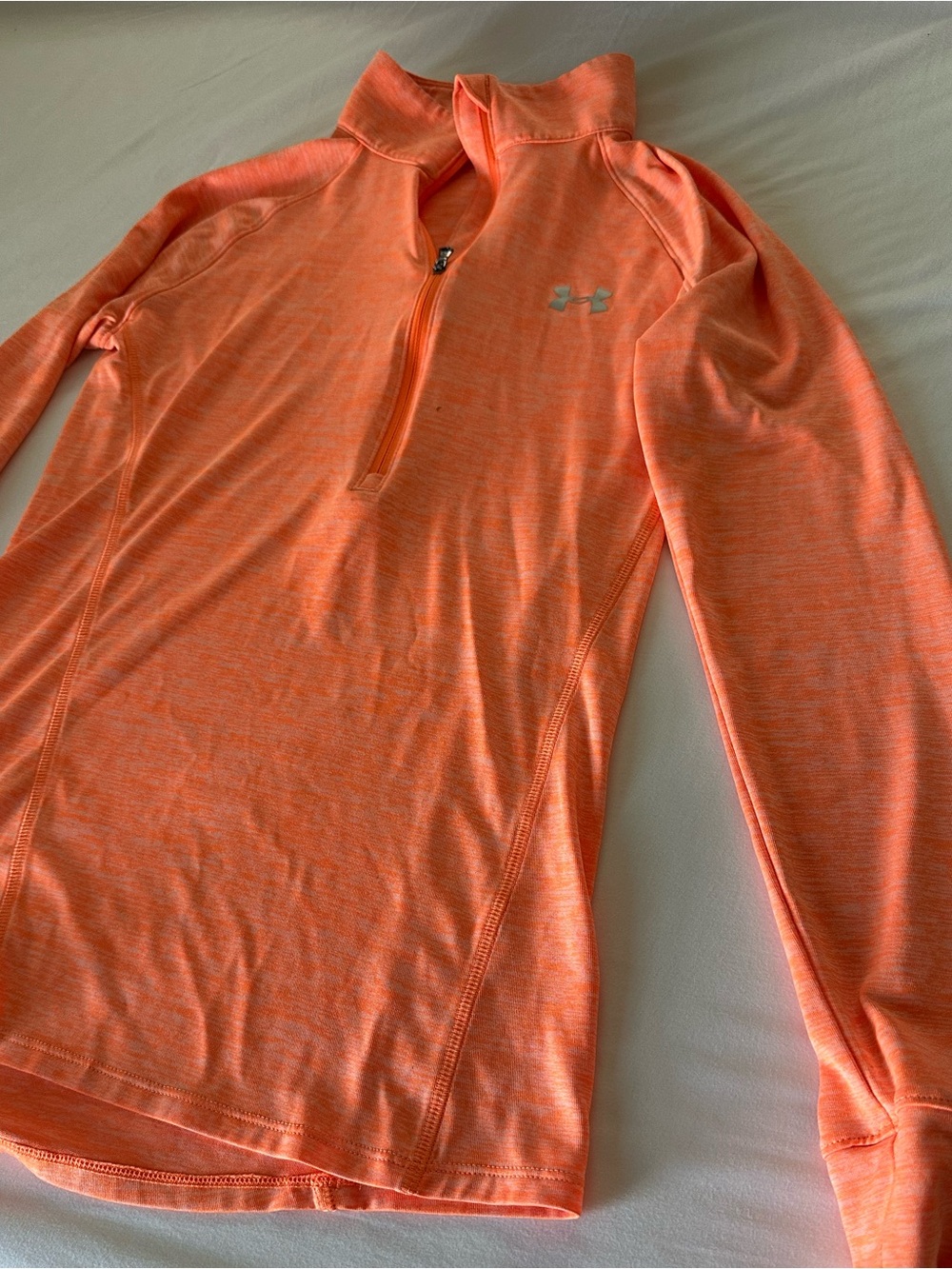 Under Armour Bright Orange Heathered Quarter-Zip Top